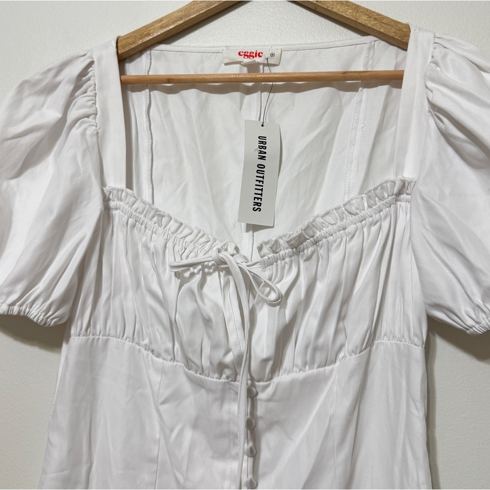 NEW Urban Outfitters Mini Button Down Dress Size Medium NWT White Bridal Beach - Picture 5 of 6